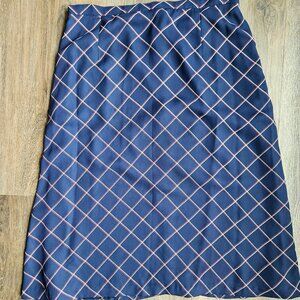 VTG Pendleton Skirt Size 16 Blue Red Diamond Grid Pleated Midi Academia